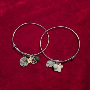 Unwritten Silver Charm Bracelets with Green and White Accents